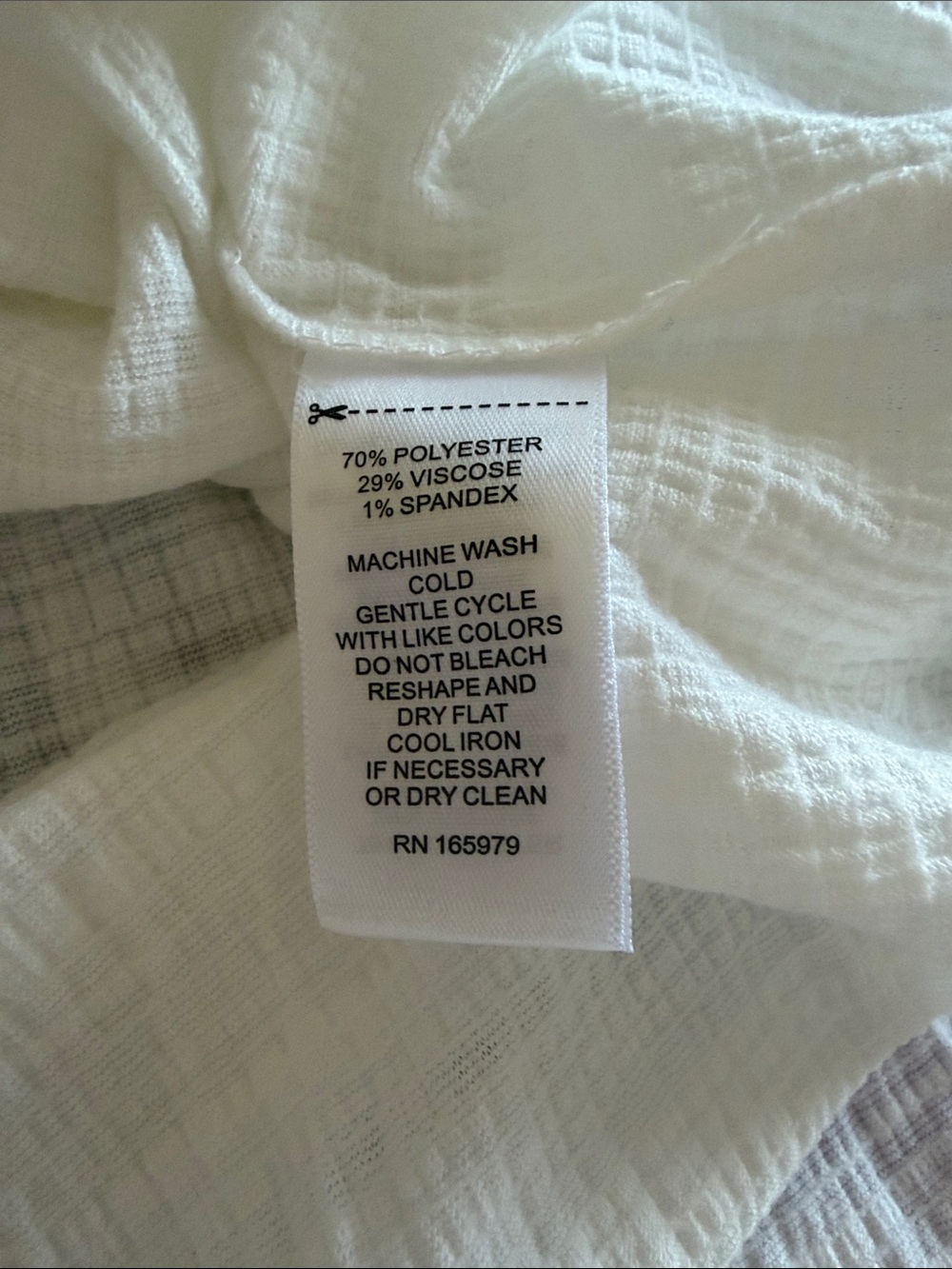 Cable & Gauge White Short Sleeve Button Front Textured Top - Picture 7 of 7